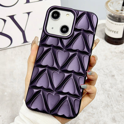 ELECTROPRIME For iPhone 15 Little Love Oil Spray Phone Case(Dark Purple)