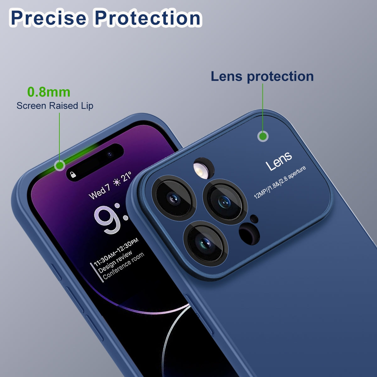 ELECTROPRIME For iPhone 15 Plus Laminated Large Window TPU Phone Case(Royal Blue)