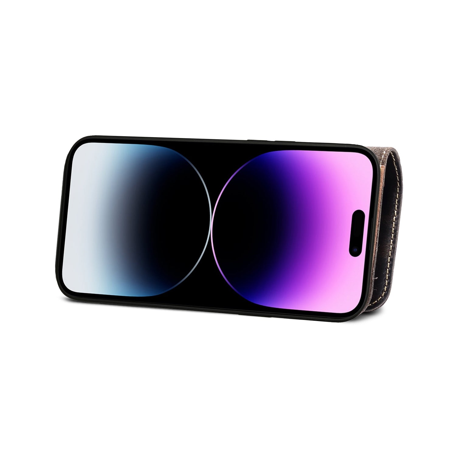 ELECTROPRIME For iPhone 15 Denior Oil Wax Cowhide Magnetic Button Genuine Leather Case(Black)