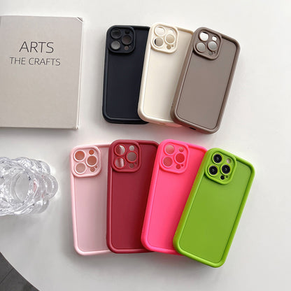 ELECTROPRIME For iPhone 15 Plus Fine Hole Shockproof Frame Frosted TPU Phone Case(Rose Red)