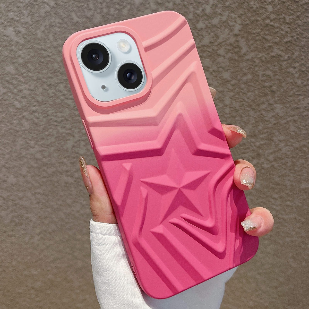 ELECTROPRIME For iPhone 15 Gradient Star TPU Phone Case(Rose Pink)