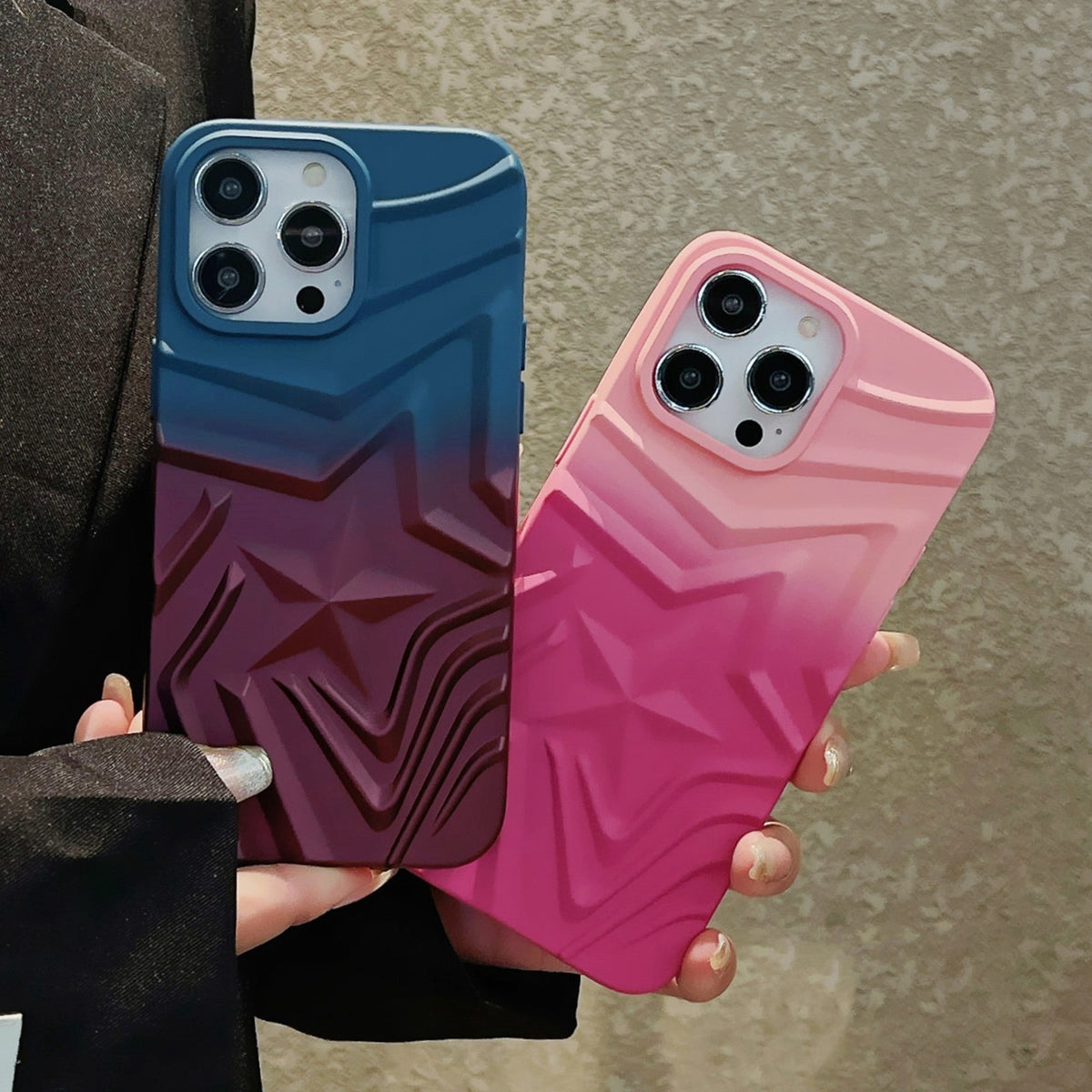 ELECTROPRIME For iPhone 15 Gradient Star TPU Phone Case(Rose Pink)