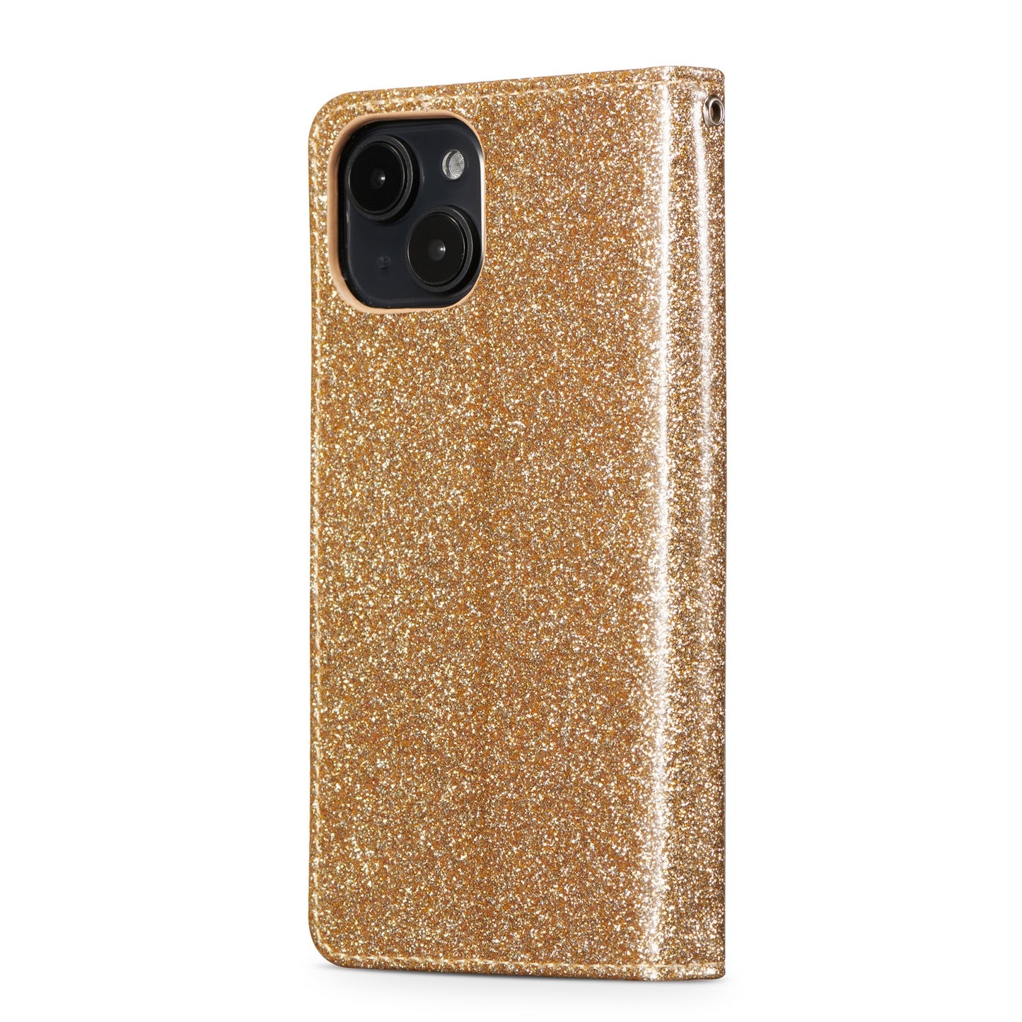 ELECTROPRIME For iPhone 15 Glitter Powder Love Leather Phone Case(Gold)
