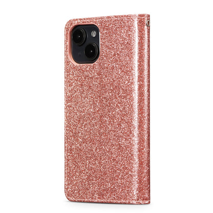 ELECTROPRIME For iPhone 15 Glitter Powder Love Leather Phone Case(Pink)