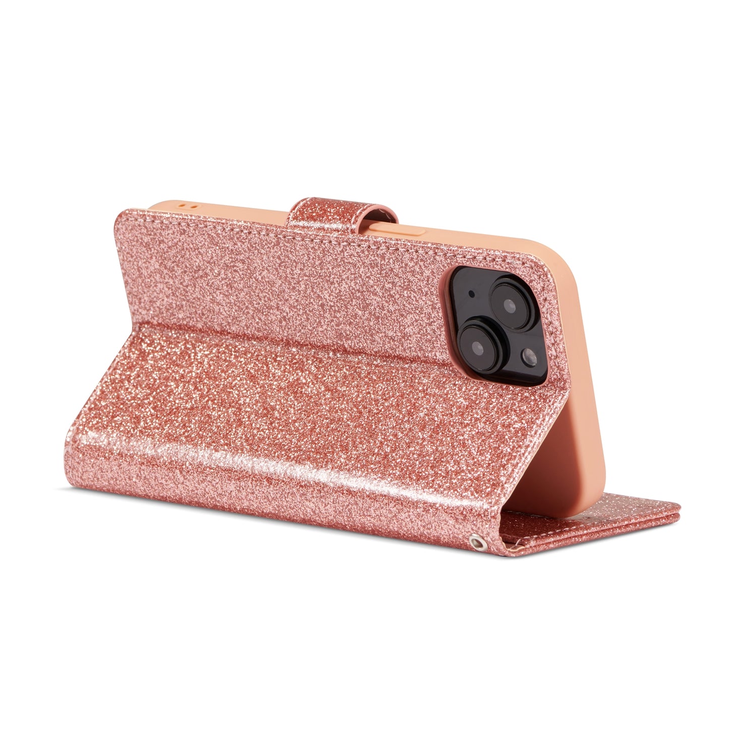 ELECTROPRIME For iPhone 15 Glitter Powder Love Leather Phone Case(Pink)