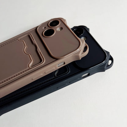 ELECTROPRIME For iPhone 15 Plus Shockproof Card Slot Frosted TPU Phone Case(Green)