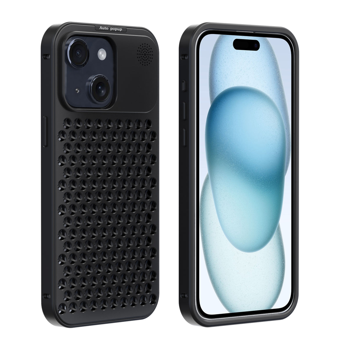 ELECTROPRIME For iPhone 15 Plus R-JUST RJ58 Aromatherapy Metal Cooling Phone Case(Black)