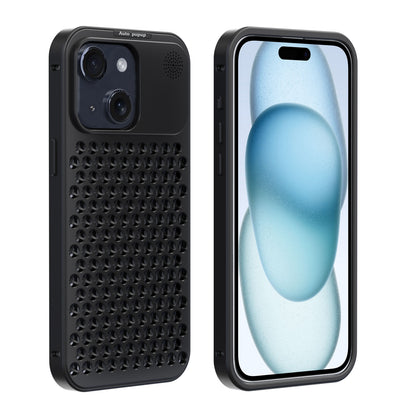 ELECTROPRIME For iPhone 15 Plus R-JUST RJ58 Aromatherapy Metal Cooling Phone Case(Black)