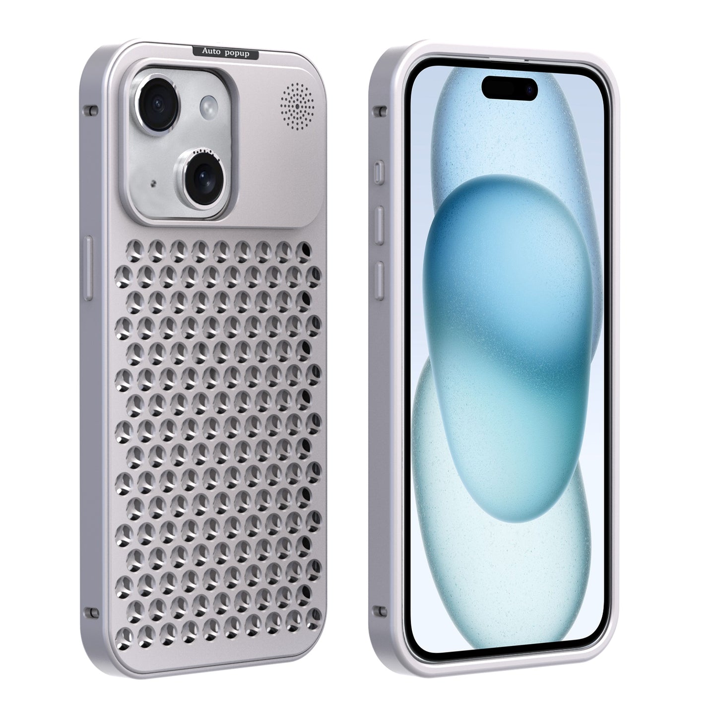 ELECTROPRIME For iPhone 15 R-JUST RJ58 Aromatherapy Metal Cooling Phone Case(Silver)