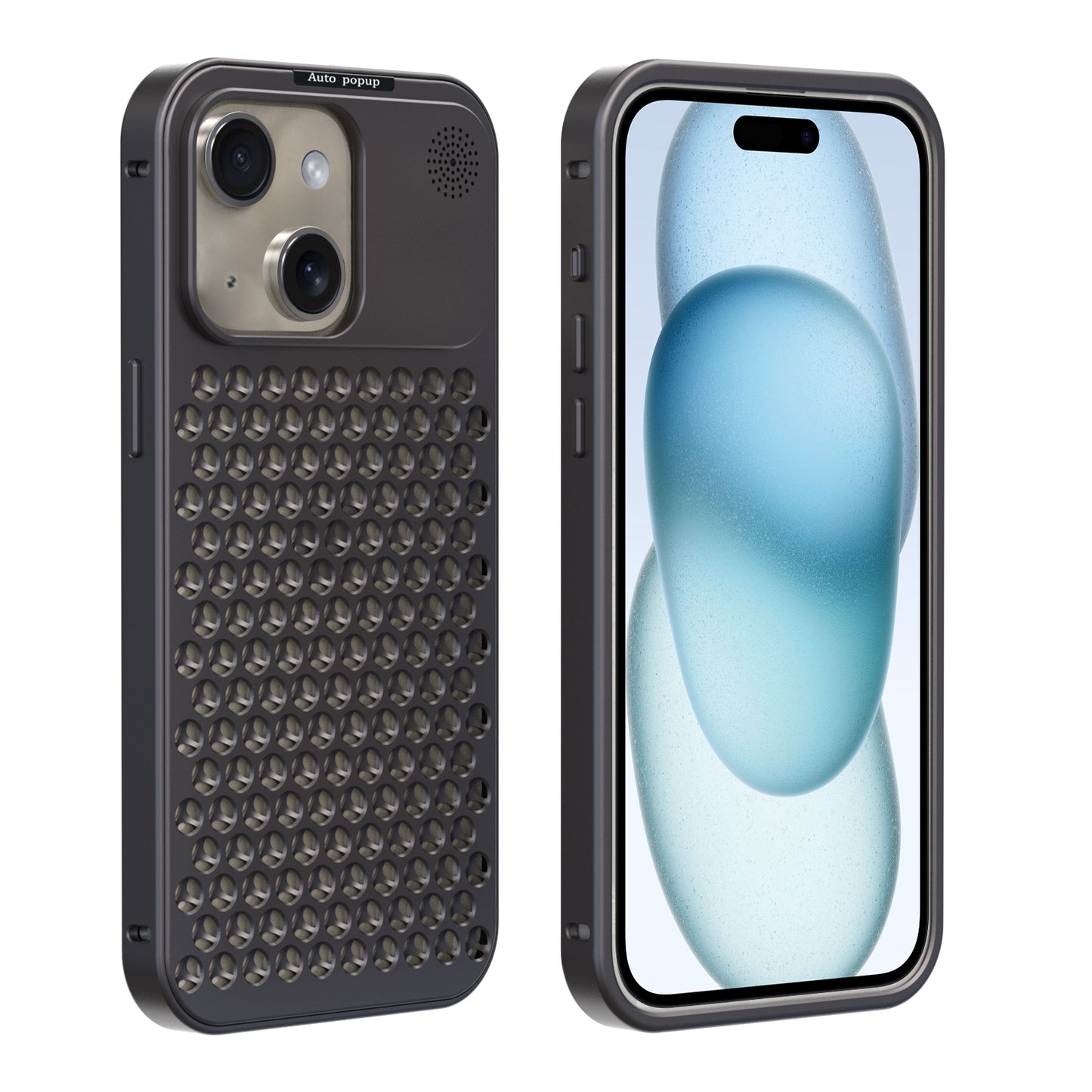 ELECTROPRIME For iPhone 15 R-JUST RJ58 Aromatherapy Metal Cooling Phone Case(Grey)