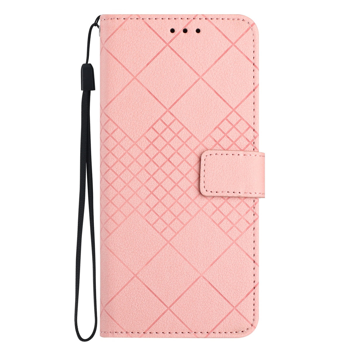 ELECTROPRIME For iPhone 15 Plus Rhombic Grid Texture Leather Phone Case(Pink)