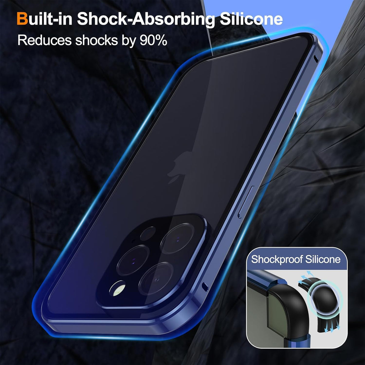 ELECTROPRIME For iPhone 15 Plus Anti-peeping Magnetic Double-sided Tempered Glass Phone Case(Black)