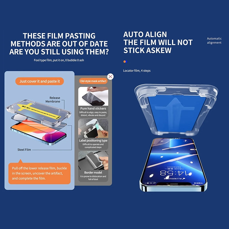 ELECTROPRIME For iPhone 15 Plus HD Fast Attach Dust-proof Anti-static Tempered Glass Film