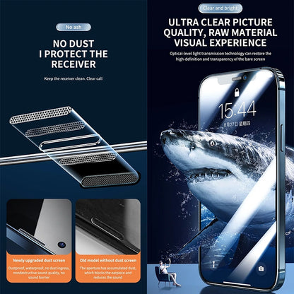 ELECTROPRIME For iPhone 15 Plus HD Fast Attach Dust-proof Anti-static Tempered Glass Film