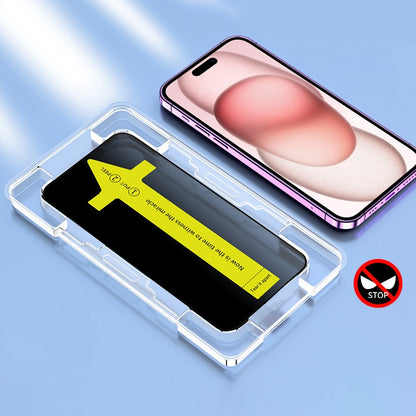 ELECTROPRIME For iPhone 15 Plus Anti-peeping Fast Attach Dust-proof Anti-static Tempered Glass Film