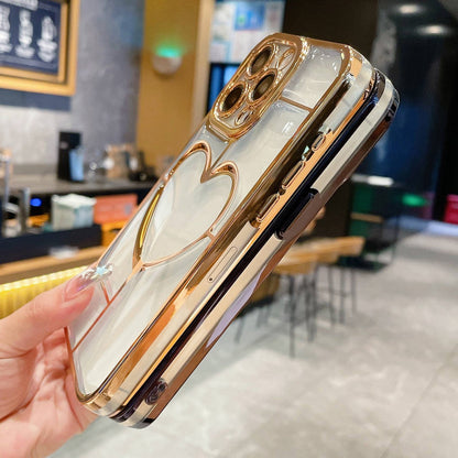 ELECTROPRIME For iPhone 15 Plus Electroplating 3D Love TPU Phone Case(Silver)