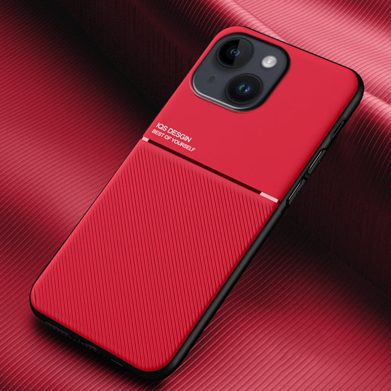 ELECTROPRIME For iPhone 15 Plus Classic Tilt Strip Grain Magnetic Shockproof PC + TPU Phone Case(Red)