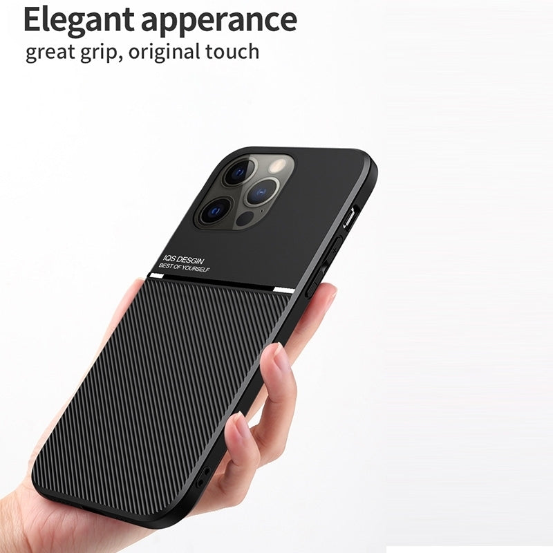 ELECTROPRIME For iPhone 15 Plus Classic Tilt Strip Grain Magnetic Shockproof PC + TPU Phone Case(Red)