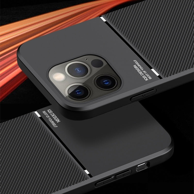 ELECTROPRIME For iPhone 15 Plus Classic Tilt Strip Grain Magnetic Shockproof PC + TPU Phone Case(Red)