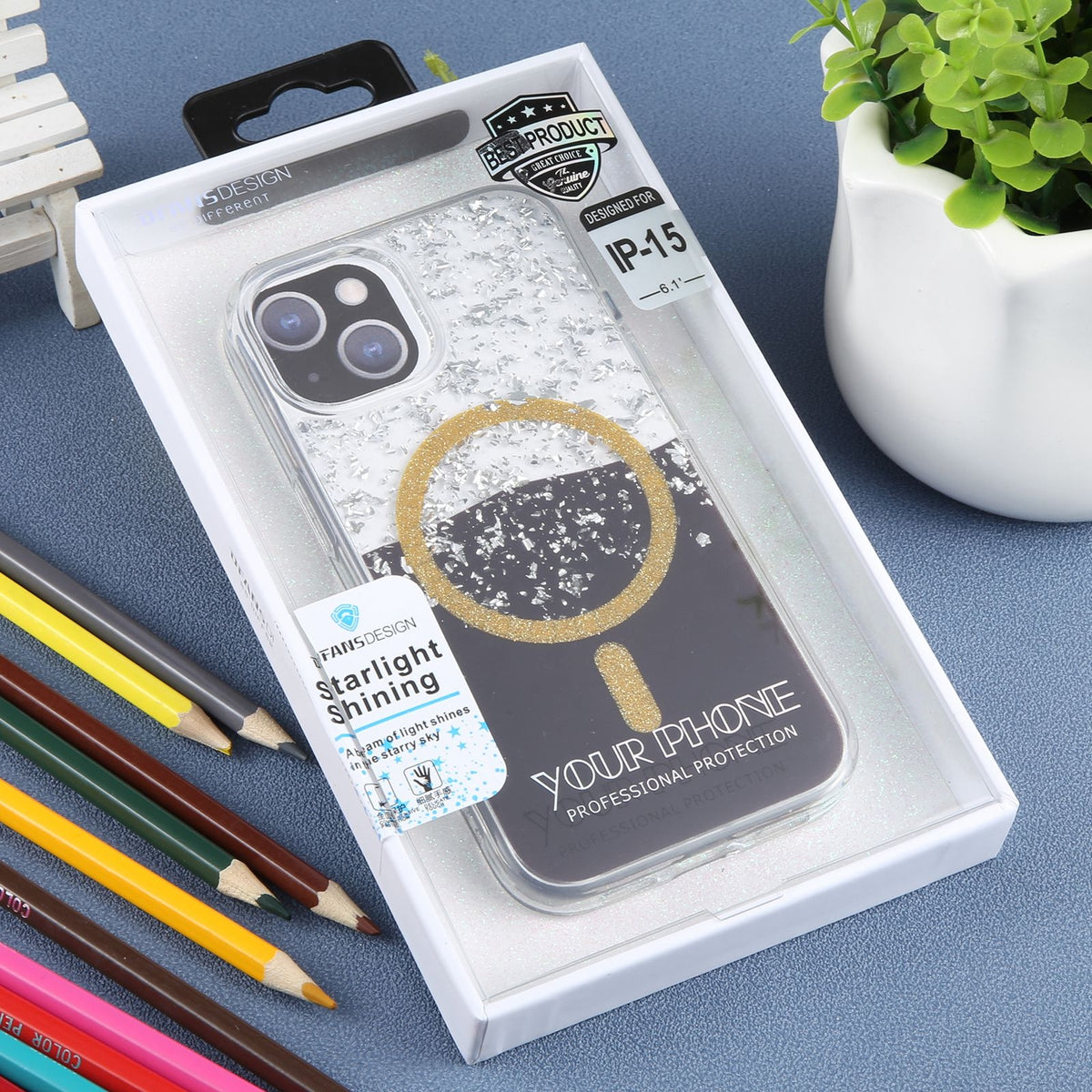 ELECTROPRIME For iPhone 15 DFANS DESIGN Magsafe Magnetic Starlight Shining Phone Case(Star Agate)
