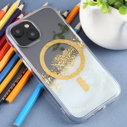 ELECTROPRIME For iPhone 15 DFANS DESIGN Magsafe Magnetic Starlight Shining Phone Case(Gold Foil Marble)