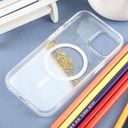 ELECTROPRIME For iPhone 15 DFANS DESIGN Magsafe Magnetic Starlight Shining Phone Case(Gold Foil Marble)
