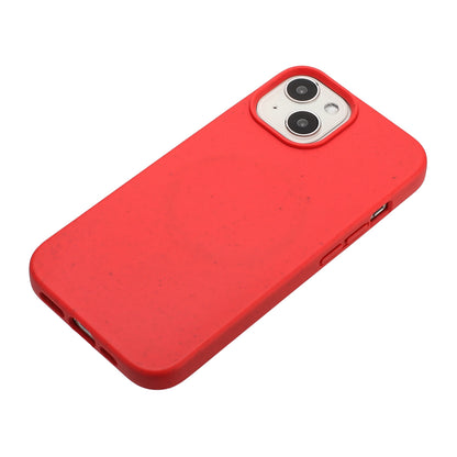ELECTROPRIME For iPhone 15 Plus Wheat MagSafe Magnetic Straw Material + TPU Phone Case(Red)