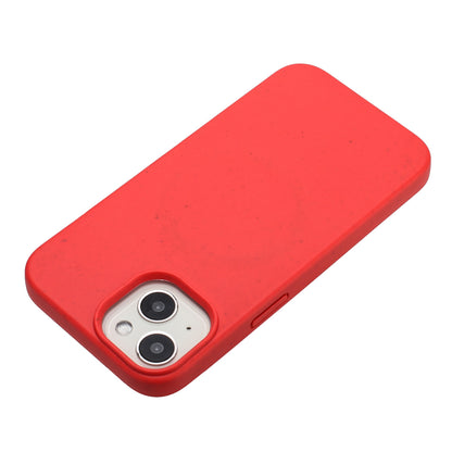 ELECTROPRIME For iPhone 15 Plus Wheat MagSafe Magnetic Straw Material + TPU Phone Case(Red)
