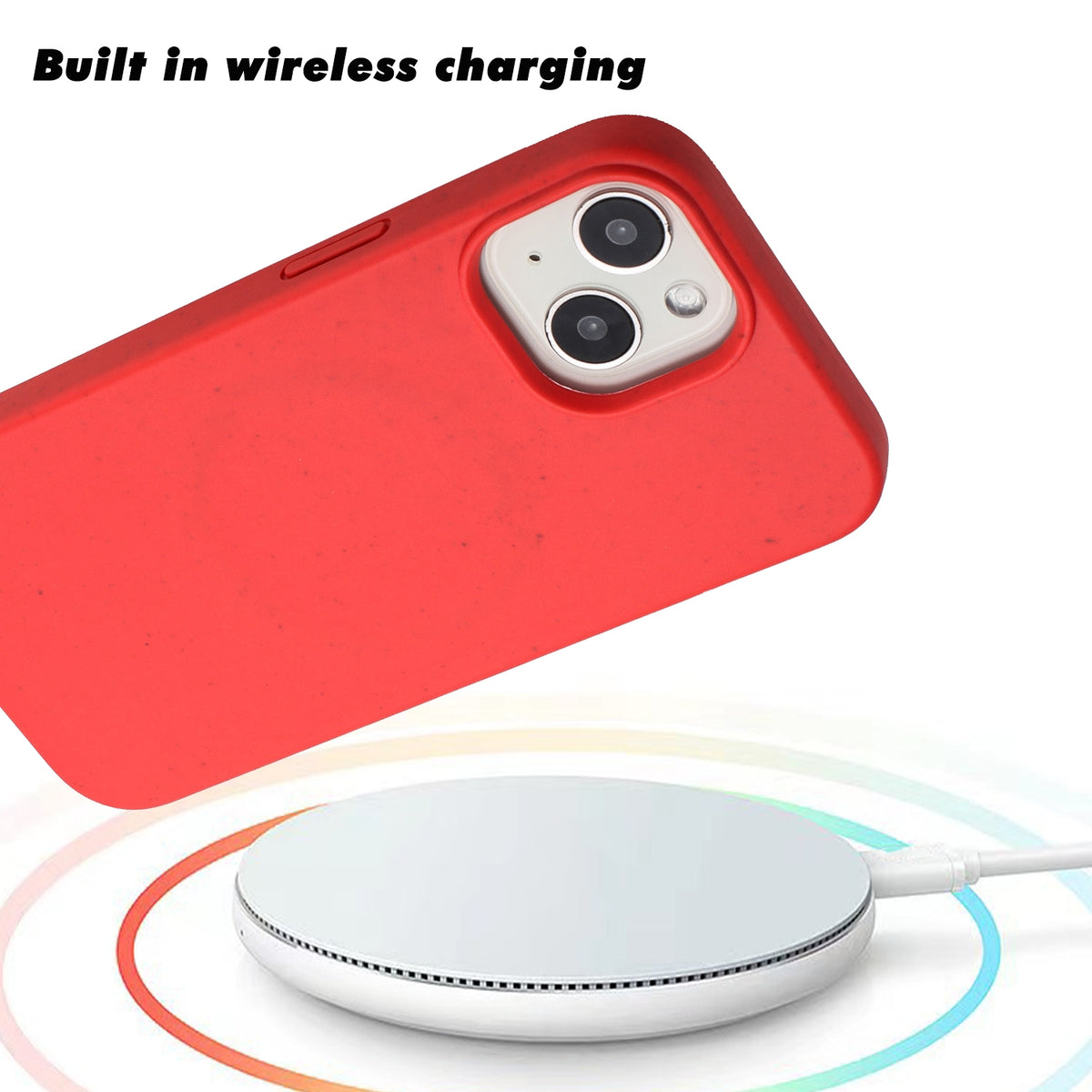 ELECTROPRIME For iPhone 15 Plus Wheat MagSafe Magnetic Straw Material + TPU Phone Case(Red)