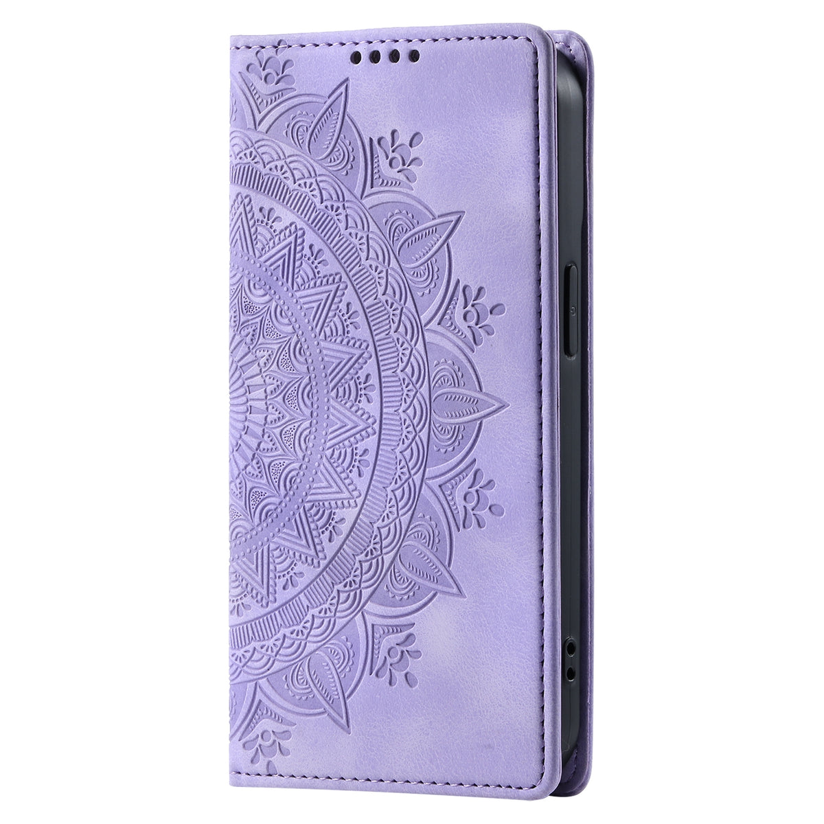 ELECTROPRIME For iPhone 15 Plus Totem Embossed Magnetic Leather Phone Case(Purple)