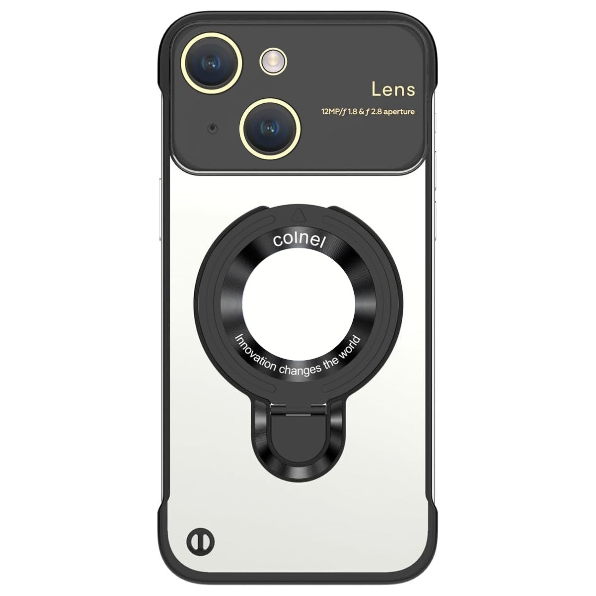 ELECTROPRIME For iPhone 15 Frameless MagSafe Magnetic Holder Phone Case(Black)