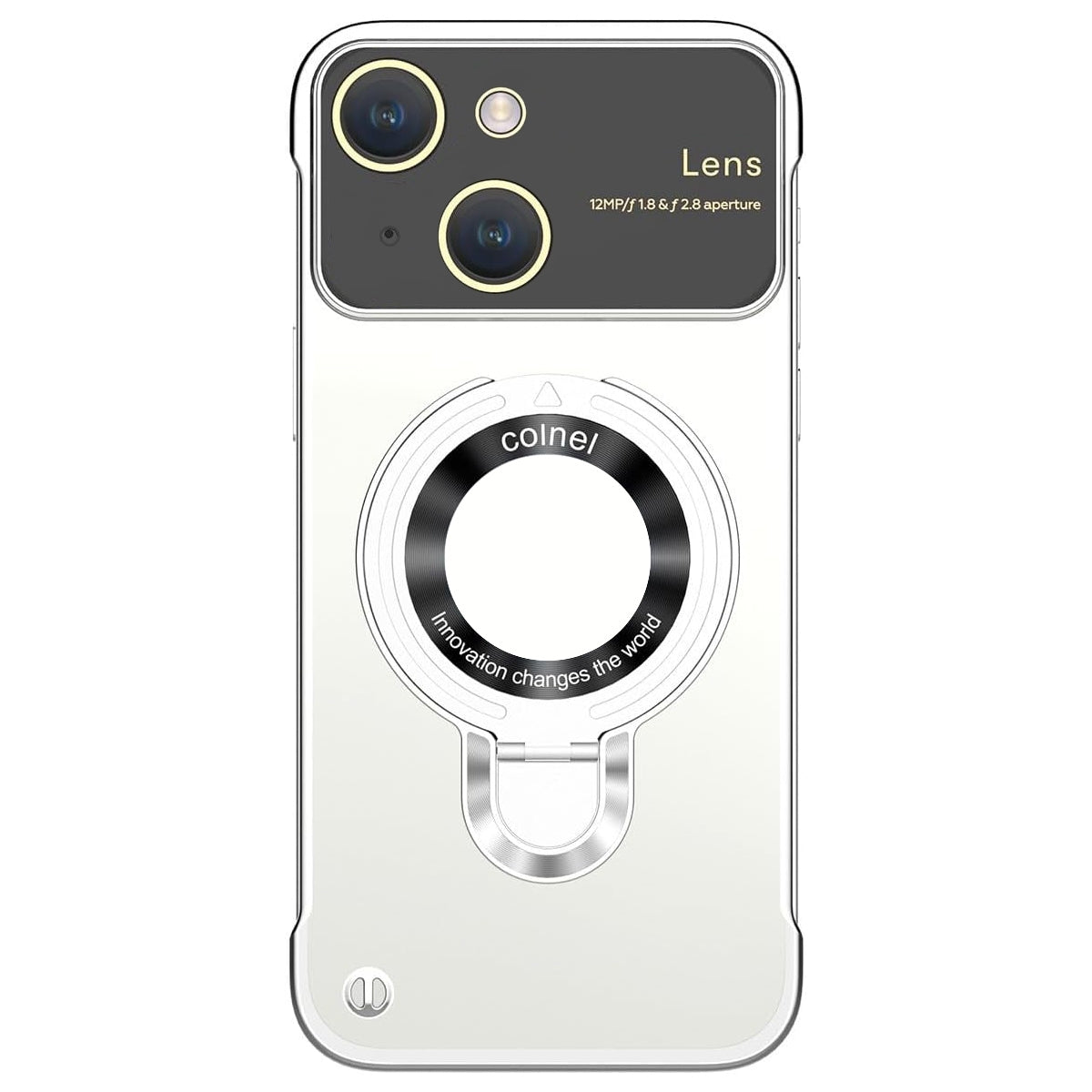 ELECTROPRIME For iPhone 15 Frameless MagSafe Magnetic Holder Phone Case(Silver)