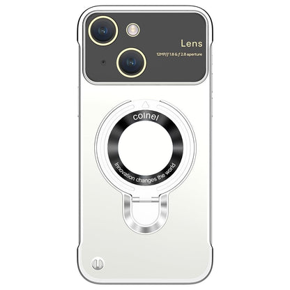 ELECTROPRIME For iPhone 15 Frameless MagSafe Magnetic Holder Phone Case(Silver)