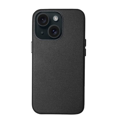 ELECTROPRIME For iPhone 15 Lamb Grain PU Back Cover Phone Case(Black)