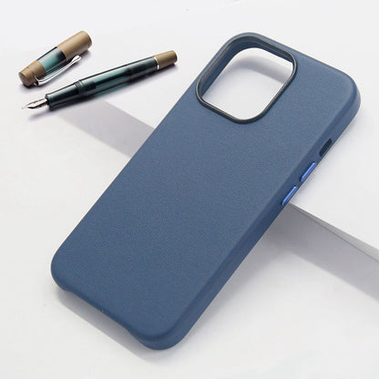 ELECTROPRIME For iPhone 15 Lamb Grain PU Back Cover Phone Case(Navy Blue)