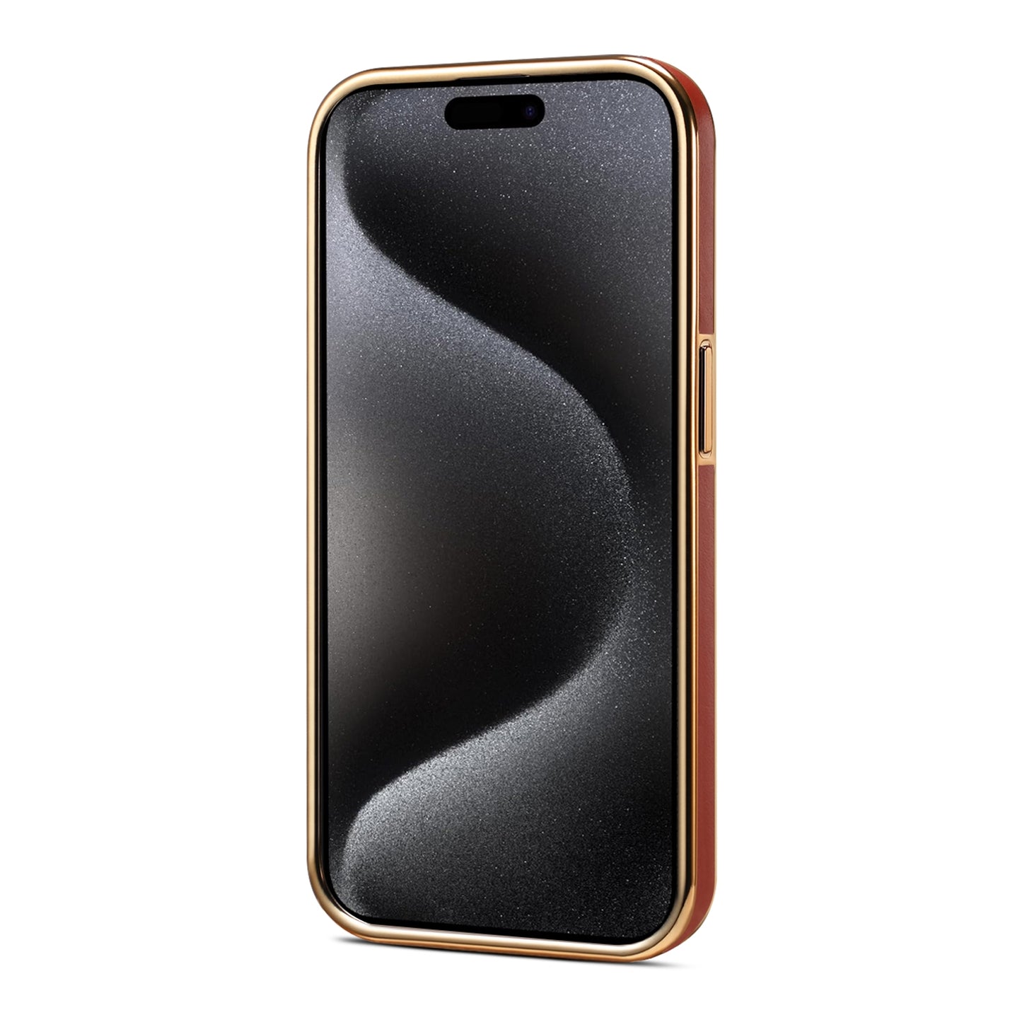 ELECTROPRIME For iPhone 15 Denior Fragrant Calf Texture Electroplating Phone Case(Maroon Red)