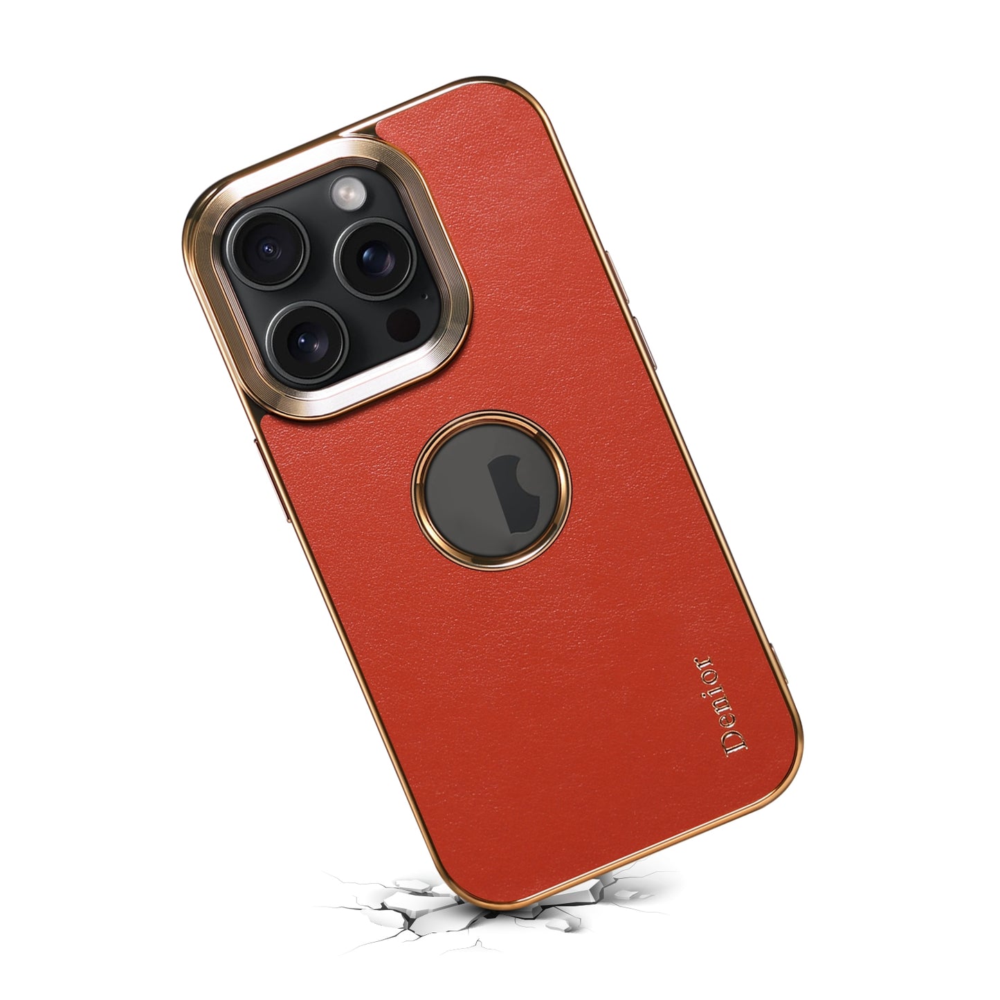 ELECTROPRIME For iPhone 15 Denior Fragrant Calf Texture Electroplating Phone Case(Maroon Red)