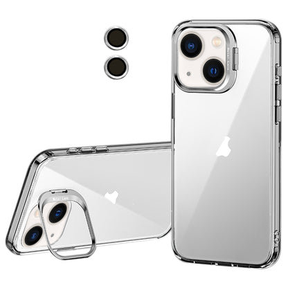 ELECTROPRIME For iPhone 15 Lens Holder Frosted Phone Case(Transparent)