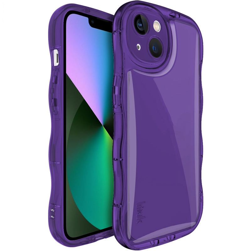 ELECTROPRIME For iPhone 15 IMAK Wave Bubble Soft Shockproof Phone Case(Purple)