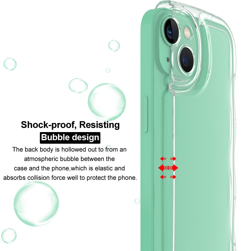 ELECTROPRIME For iPhone 15 IMAK Wave Bubble Soft Shockproof Phone Case(Transparent Black)