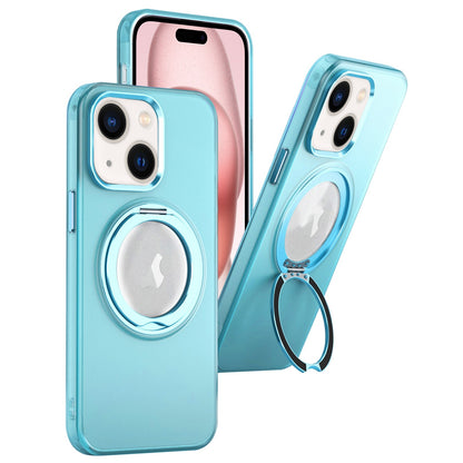 ELECTROPRIME For iPhone 15 360 Rotate Ring Holder MagSafe PC Phone Case(Sierra Blue)