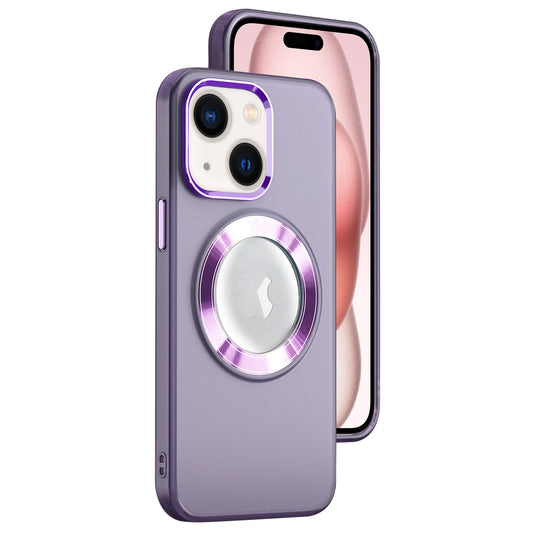 ELECTROPRIME For iPhone 15 MagSafe Skin-feel CD Texture PC Phone Case(Purple)