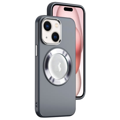 ELECTROPRIME For iPhone 15 MagSafe Skin-feel CD Texture PC Phone Case(Black)