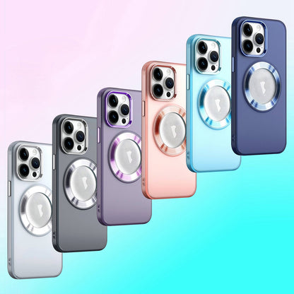 ELECTROPRIME For iPhone 15 MagSafe Skin-feel CD Texture PC Phone Case(Purple)