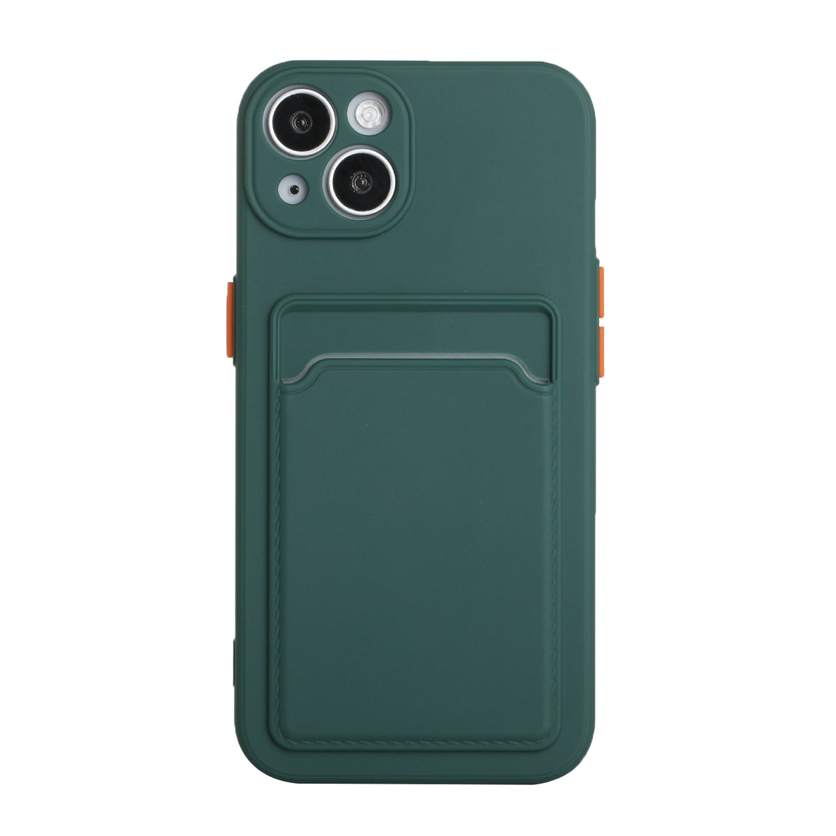 ELECTROPRIME For iPhone 15 Plus Card Slot Design Shockproof TPU Phone Case(Dark Green)