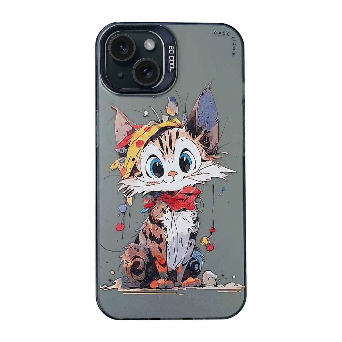 ELECTROPRIME For iPhone 15 Plus Cartoon Animal Graffiti PC + TPU Phone Case(Calico Cat)