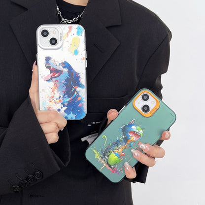 ELECTROPRIME For iPhone 15 Plus Cartoon Animal Graffiti PC + TPU Phone Case(Calico Cat)