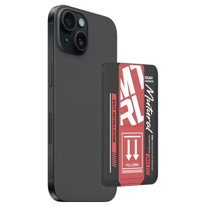 ELECTROPRIME For iPhone 15 mutural Chuncai Series Magnetic Holder Card Slot(Black Red)