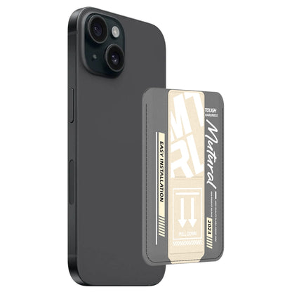 ELECTROPRIME For iPhone 15 mutural Chuncai Series Magnetic Holder Card Slot(Grey Cream Yellow)