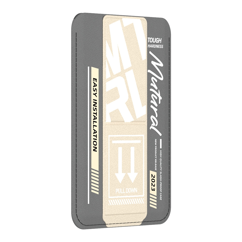 ELECTROPRIME For iPhone 15 mutural Chuncai Series Magnetic Holder Card Slot(Grey Cream Yellow)